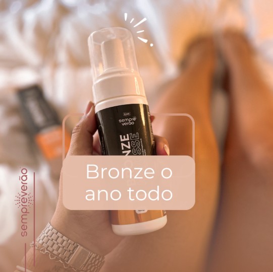 Embalagem do Mousse Dark autobronzeador SempreVerão — bronze intenso e acabamento natural.